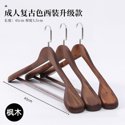 Solid Wood Clothes Hangers, Wooden Wardrobe Hangers, Non-Marking Wooden Hangers for Adult Clothes, Wholesale Large Hangers for Drying Quilts
