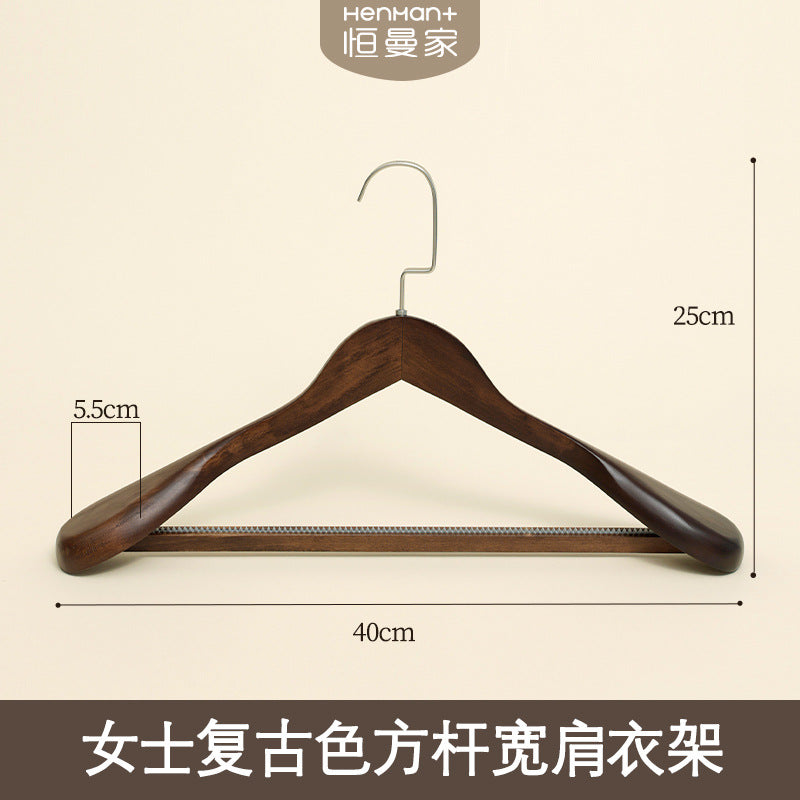 Solid Wood Clothes Hangers, Wooden Wardrobe Hangers, Non-Marking Wooden Hangers for Adult Clothes, Wholesale Large Hangers for Drying Quilts
