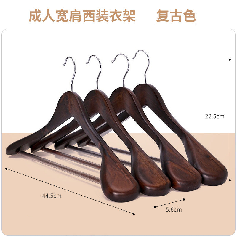 Solid Wood Clothes Hangers, Wooden Wardrobe Hangers, Non-Marking Wooden Hangers for Adult Clothes, Wholesale Large Hangers for Drying Quilts