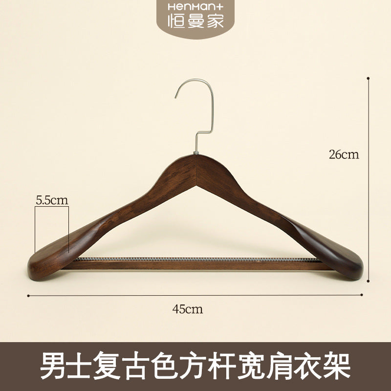 Solid Wood Clothes Hangers, Wooden Wardrobe Hangers, Non-Marking Wooden Hangers for Adult Clothes, Wholesale Large Hangers for Drying Quilts
